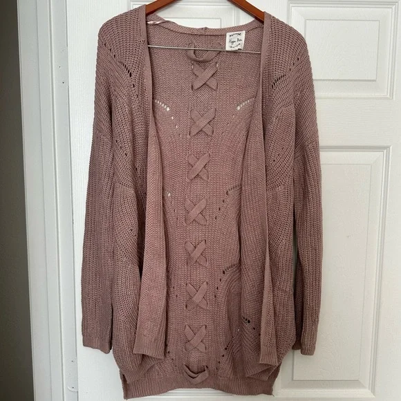 Hippie Rose light Pink Long Sleeve Cardigan - Picture 4 of 9